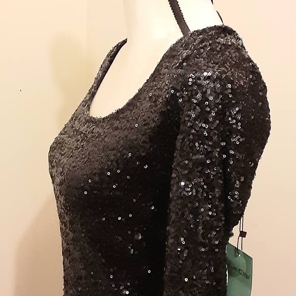 La Cité Women's Sequin Dress, Royal Blue Color, Long Sleeve. - Picture 3 of 6